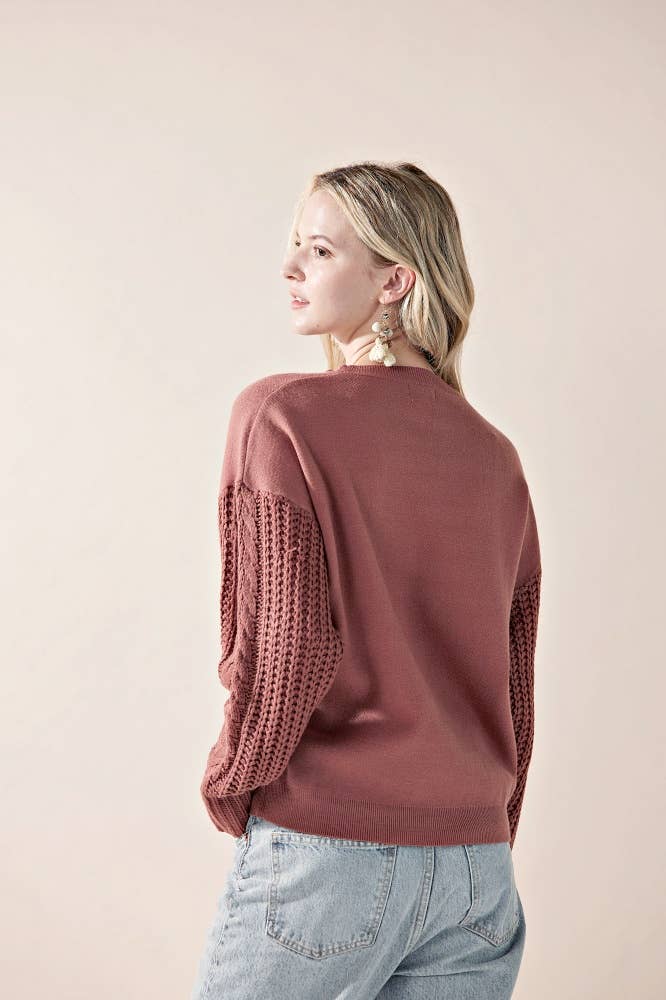 noflik – wholesale Knitted jumper – Women′s – INT1031 Cable Slve Sweater- 6pcs Pack $5.75/unit (72%OFF)1