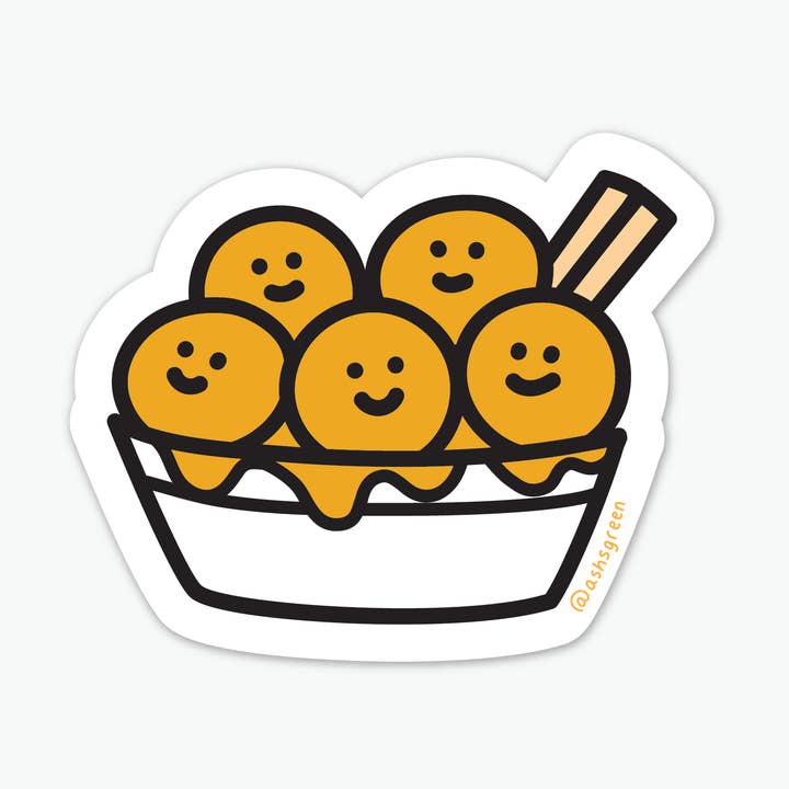 Curry Fishball - 3" vinylklistermärke för wholesale av Ashleigh Green Studios