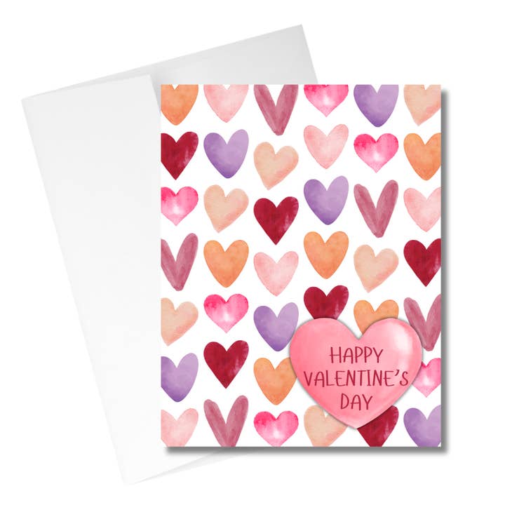 Aquarel Harten - Valentijnskaart voor wholesale door Western Fancies