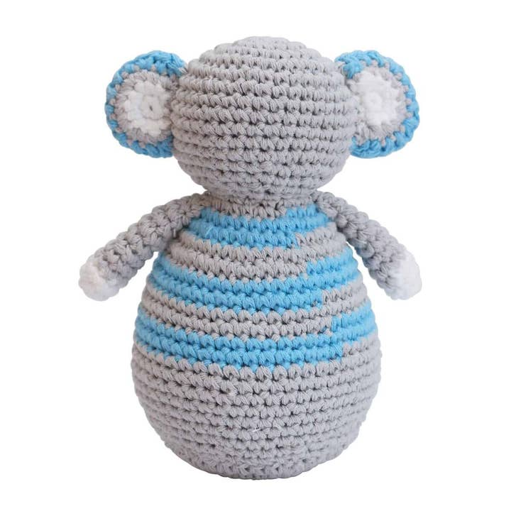 SindiBaba - Wholesale Klassiek speelgoed - Kinderen - gehaakte opstaande olifant JUMBO in blauw2