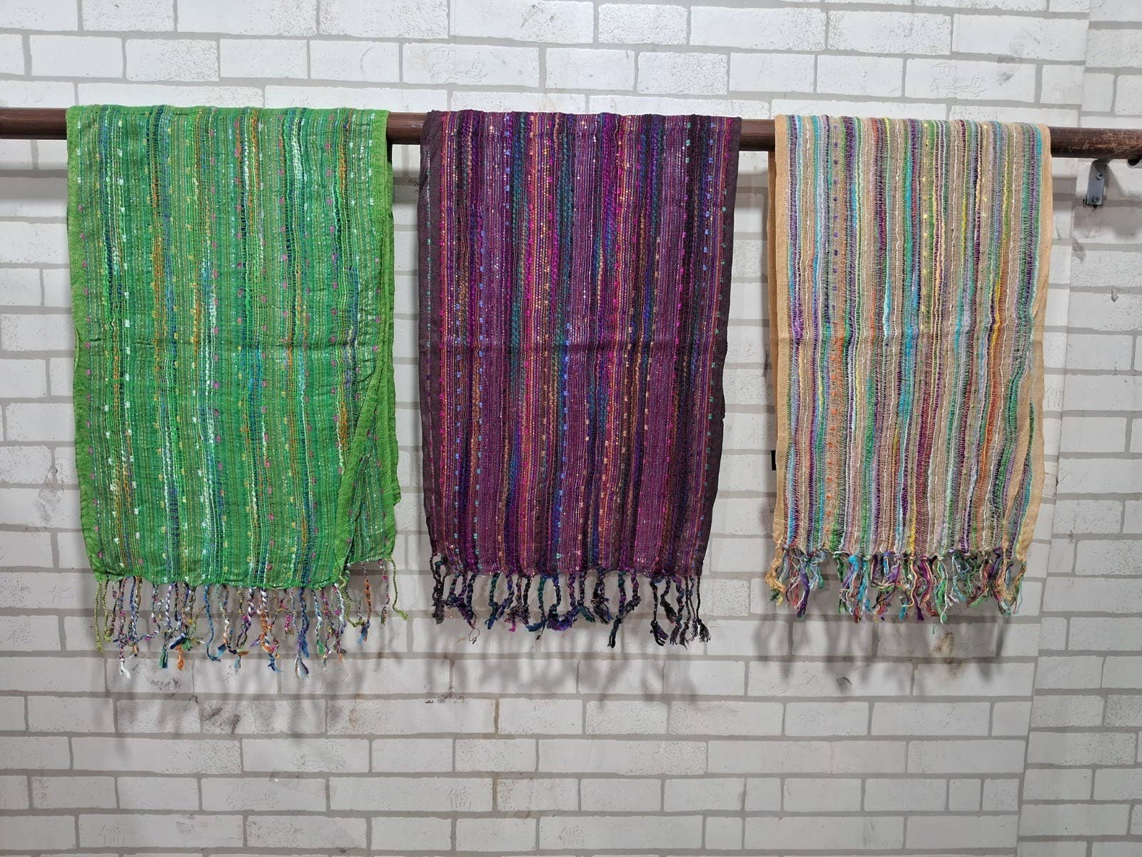 Cool Trade Winds - Wholesale Scarf - Women's - Traditional Indian Woven Scarf - Pack of 3 assorted colours2