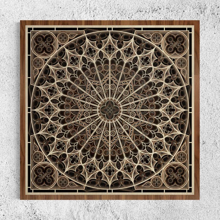 Decorazione da parete in legno multistrato con mandala | 22 x 22 pollici per la vendita all'ingrosso da parte di Stylixa