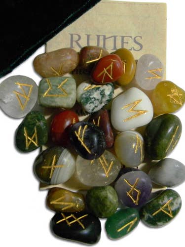 Multi-Stone Agate Gemstone Runes RSM for wholesale by Starlinks Gifts