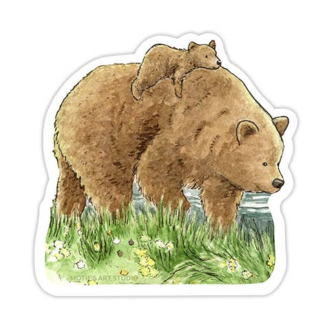 Autocollant Grand Ours, Petit Ours pour la vente par Motif's Art Studio