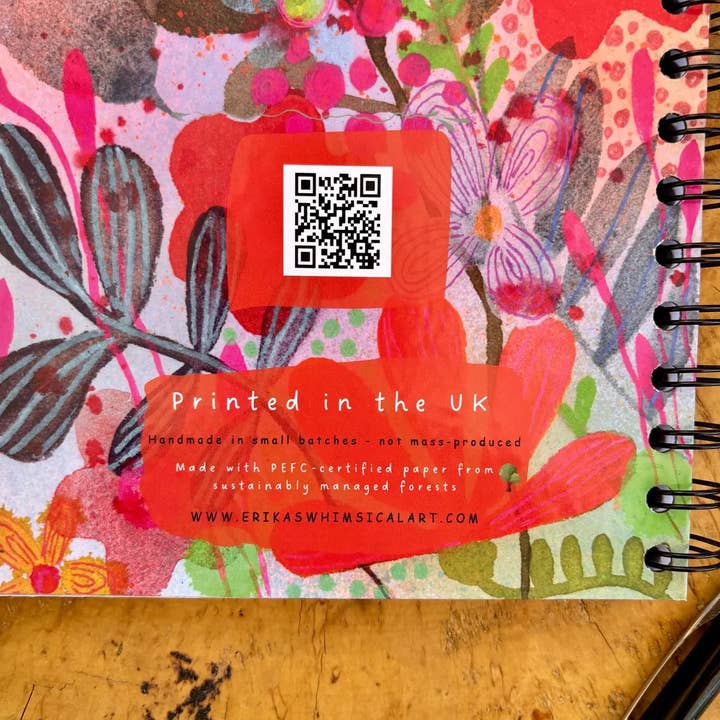 Erika's Whimsical Art – wholesale Notebook – A5 Handmade Illustrated Notebook – Whimsical Lined Journal4