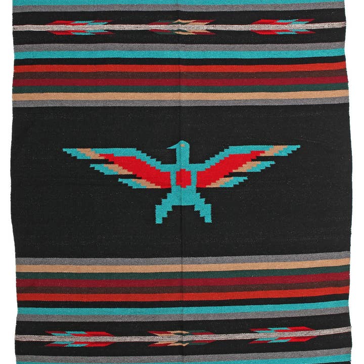 El Paso Saddleblanket - Wholesale Throw Blanket - Thunderbird Blanket - Black0