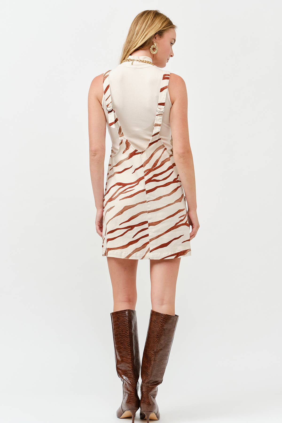 taupe Printed Mini Dress for wholesale on Faire6
