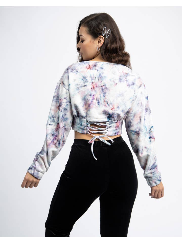 Chekani – wholesale Sweatshirt – Women's – Corset Back Sweatshirt Jumper in Tie Dye | Hermione1