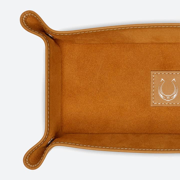 Gaucho Buenos Aires – Großhandel Deko-Tablett – Mittleres rechteckiges Lederablagefach in Apricot1