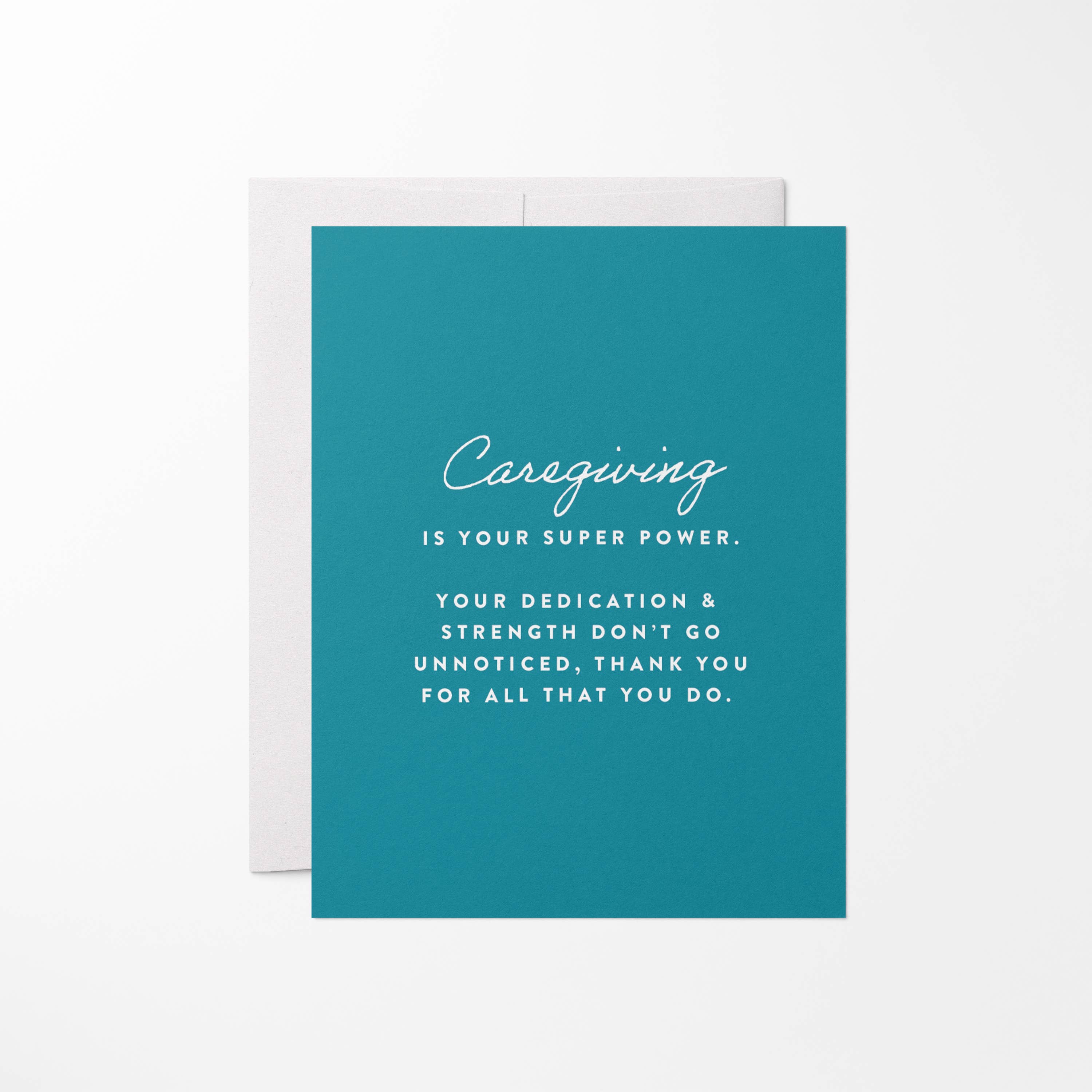 Joy Paper Co. - Wholesale Thank You Card - Caregiving is Your Super Power Thank You Card for Caregiver
