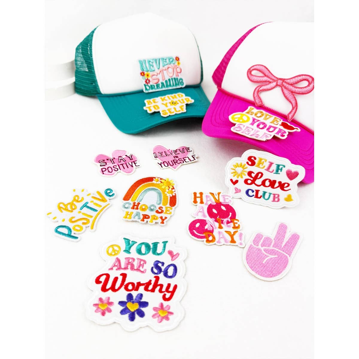 MIX COLOR SELF LOVE Theme DIY Iron On Embroidered Patches for wholesale on Faire3