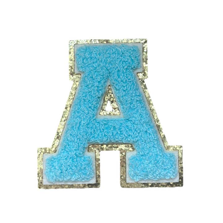 Rosie Posie Patches - Wholesale Patch - Light Blue Chenille Varsity Letters1