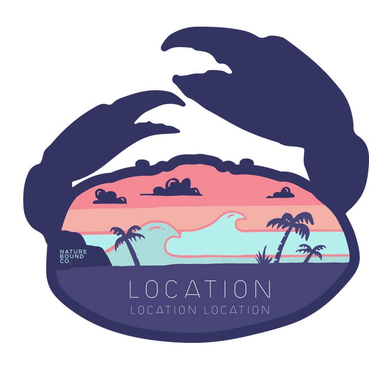 "Tropische Getij" Krab Sticker | Kustserie voor wholesale door Nature Bound Co