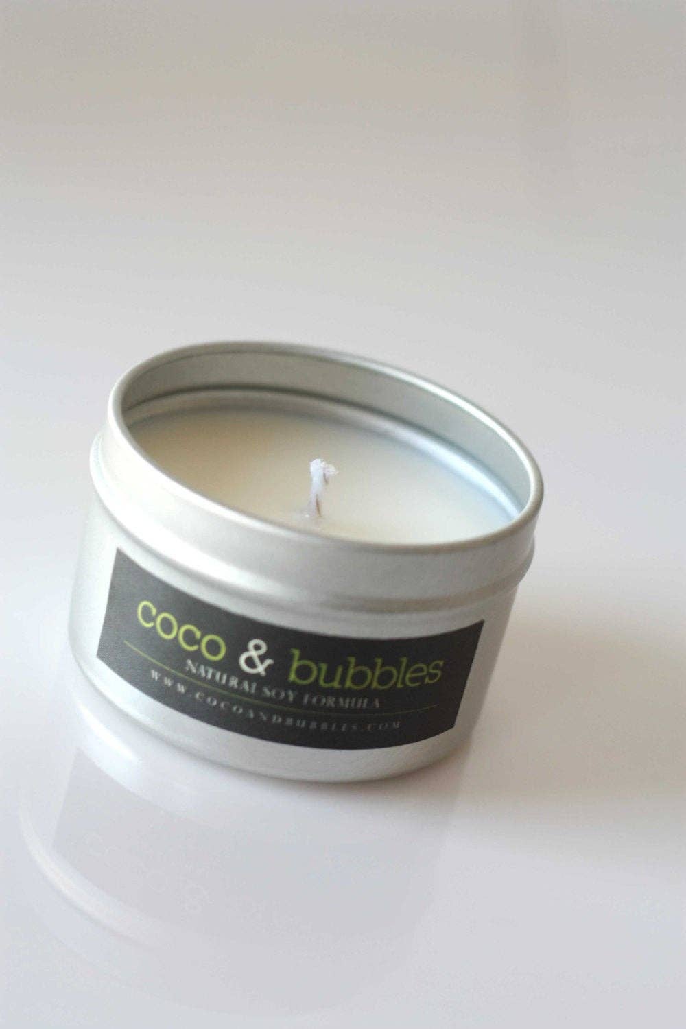 Coco & Bubbles - Wholesale Travel Candles - LEMON CHIFFON Soy Candle in 6 oz Travel Tin1