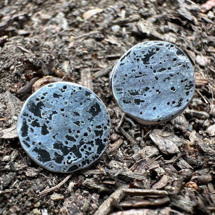 Full Moon Stud Earrings, Sterling Silver, Minimalist for wholesale by Ramble and Roam