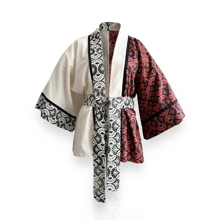 Ceres Carimbo de madeira feito à mão, contraste, quimono curto por atacado de Martius