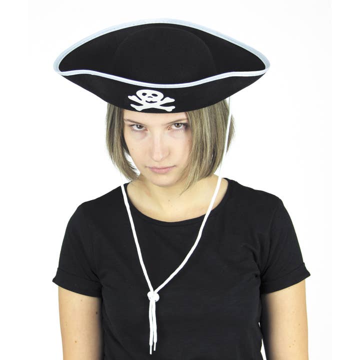 Party Pro - Wholesale Costume - Unisex - BLACK FELT PIRATE HAT