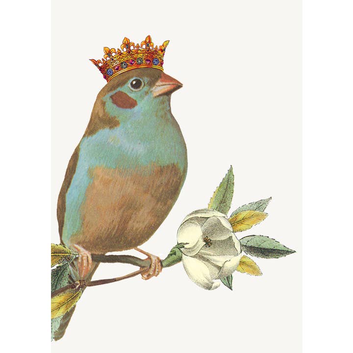 P. Flynn Design / Phun House - Wholesale Everyday Greeting Card - Bird with Crown • Mini Enclosure Card