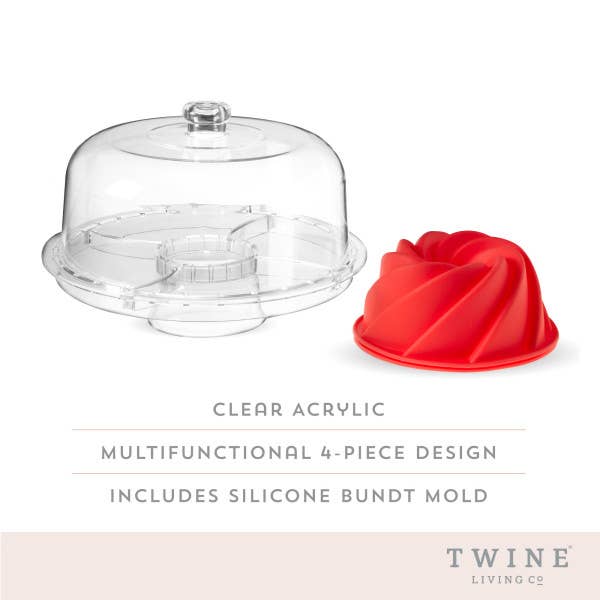 Twine - Wholesale Cake Stand - Multi-Functional Acrylic Serving Platter w/ Bundt Cake Mold