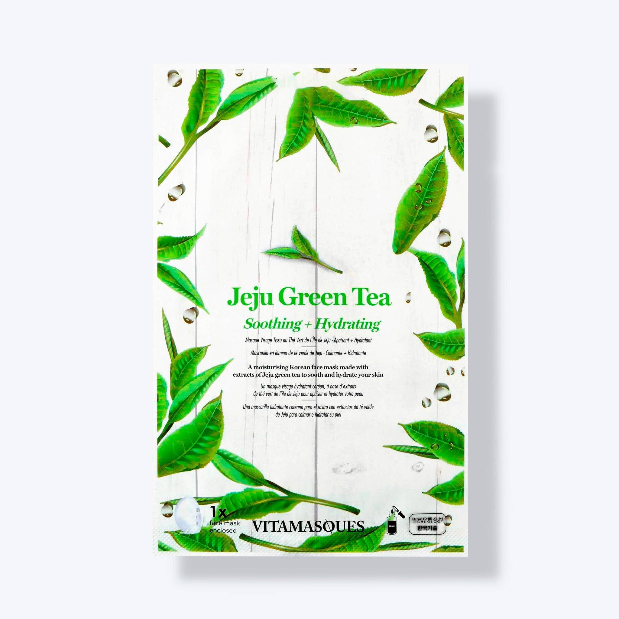 Vitamasques UK - Vendita all'ingrosso Maschera viso - Maschera facciale in foglio di tè verde Jeju