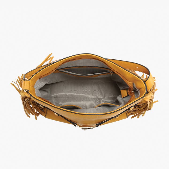 Jen & Co. - Wholesale Satchel - Women's - M2529 Eva Side Fringe Satchel w/ Decorative Closure1