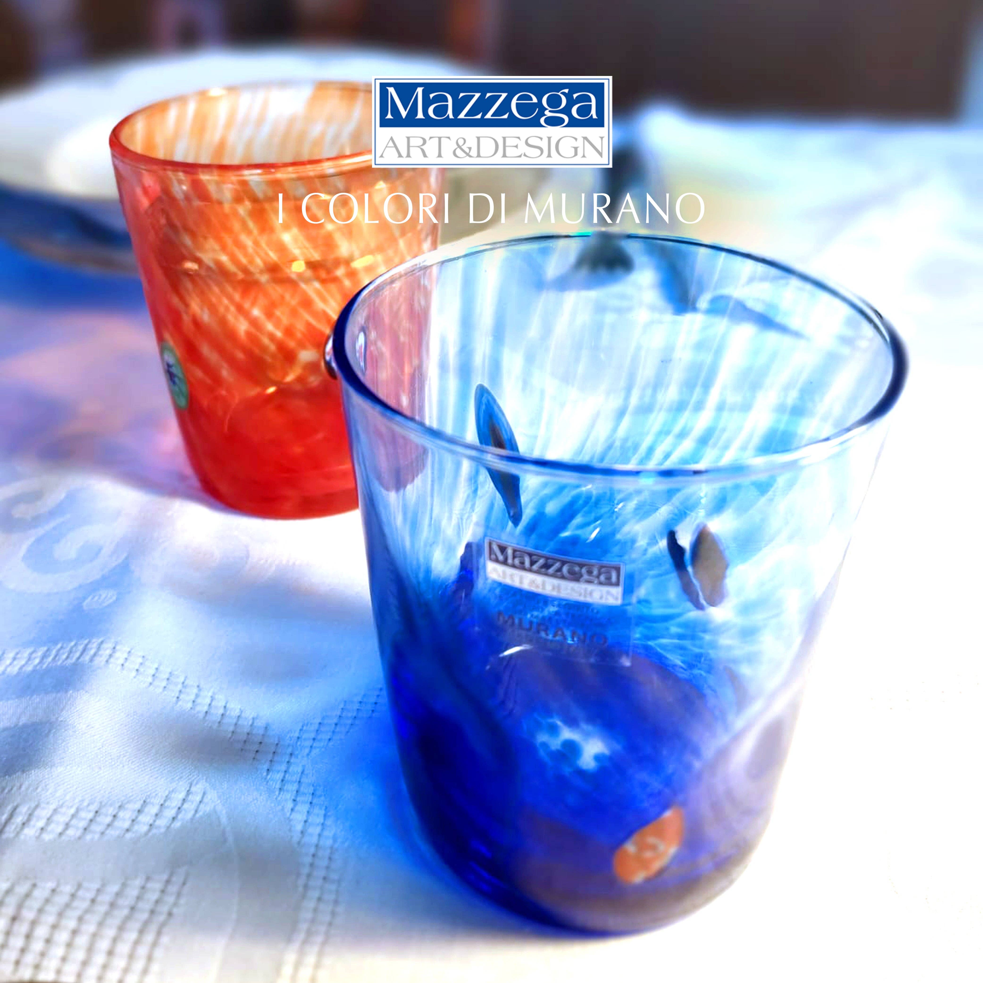 Mazzega Art & Design – wholesale Dricksglas och koppar – 6 glas i färgat glas « The Colors of Murano » TUMBLE-LIBERTY-MIX4