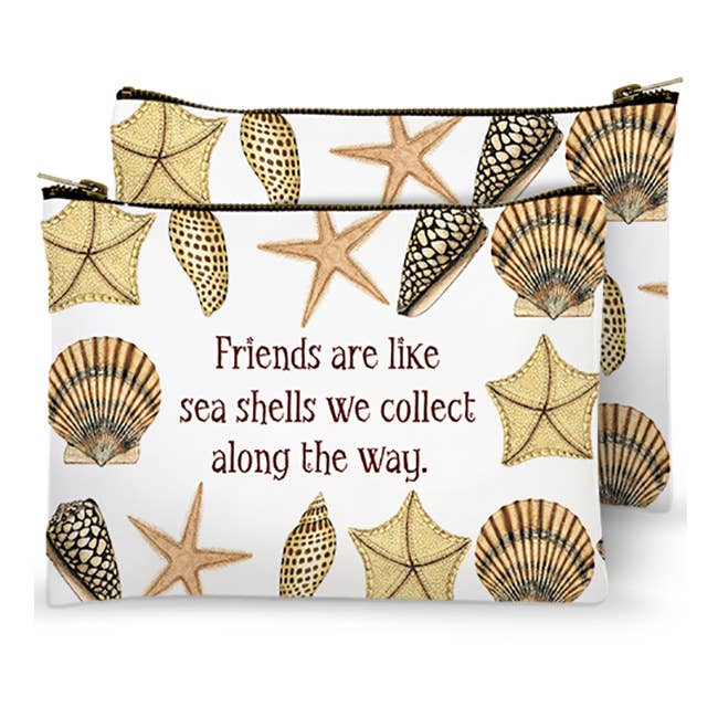 Zippered Bag - Friends are like sea shells we (Name Drop) for wholesale by Mariasch Studios
