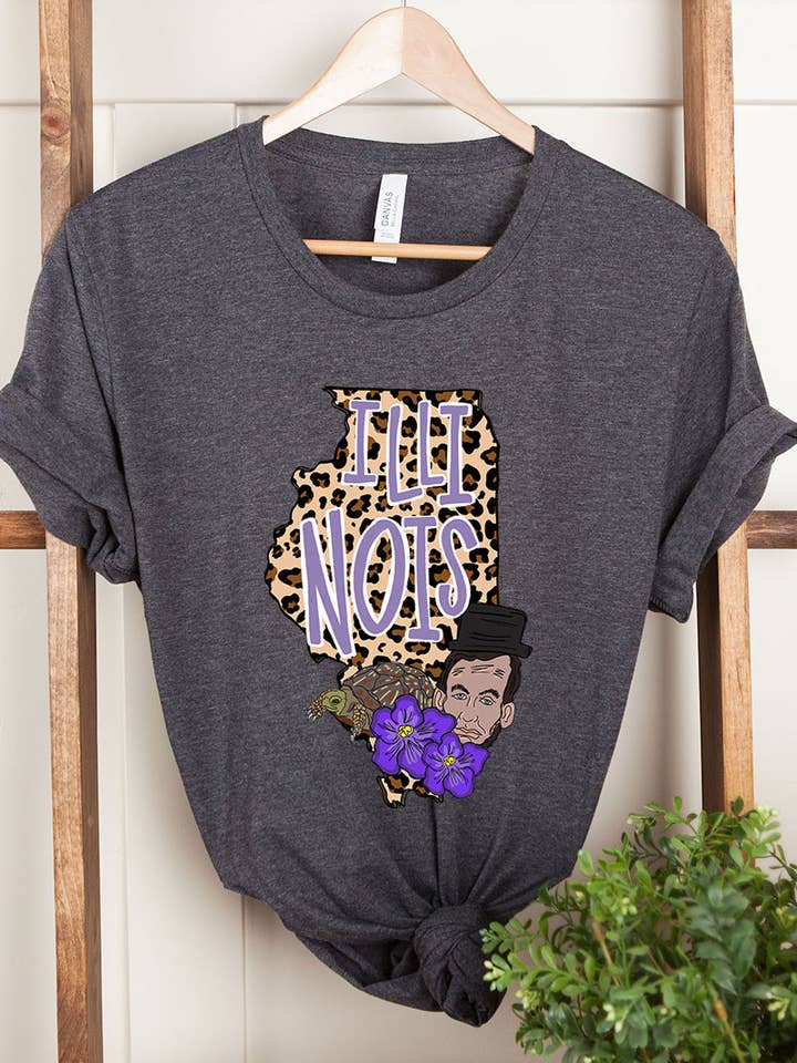 Illinois State Unisex-Kurzarm, handgezeichnet für den Großhandel von COLORBEAR