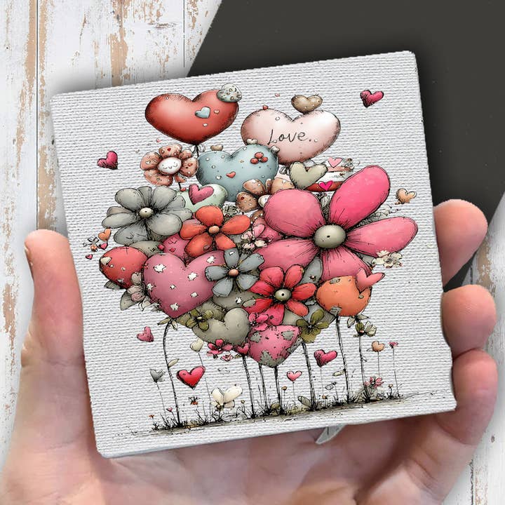 Aimant de réfrigérateur Cœurs et fleurs fantaisistes de la Saint-Valentin pour la vente par Avery Lane Gifts