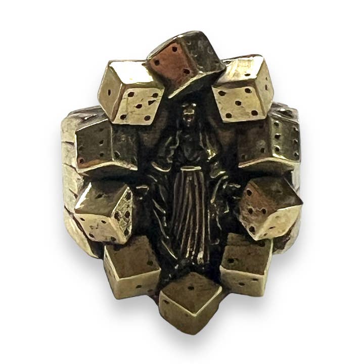 Bague Virgin Mary Lucky Dice pour la vente par Hi Octane | SilverBotanica