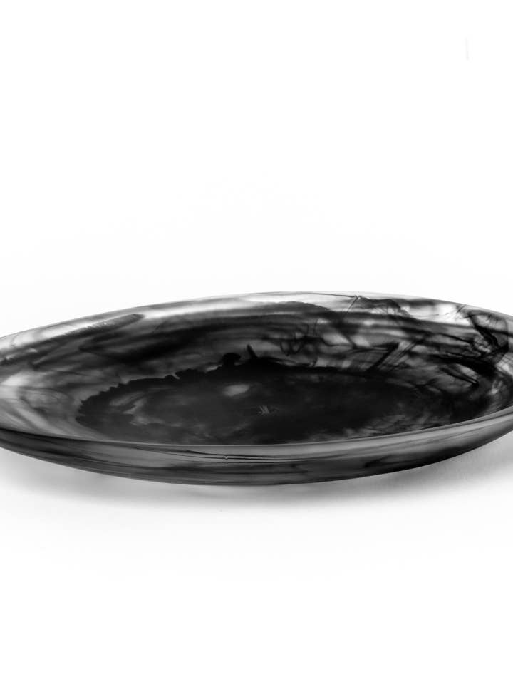 Large Shell Platter - Black Swirl for wholesale by The modern wick