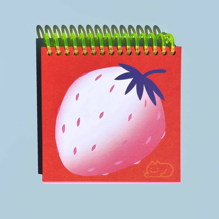 kuru731 - Wholesale Notebook - White Strawberry Spiral Notepad1