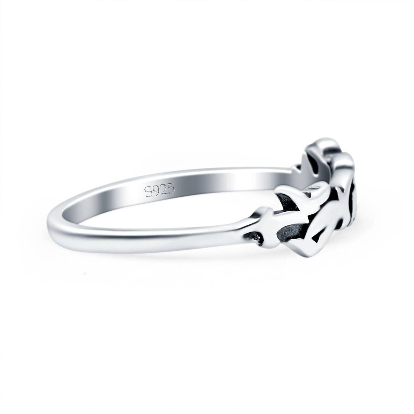 Sterling Silver Birds Ring Oxidized Band Thumb Ring (4mm) for wholesale on Faire1