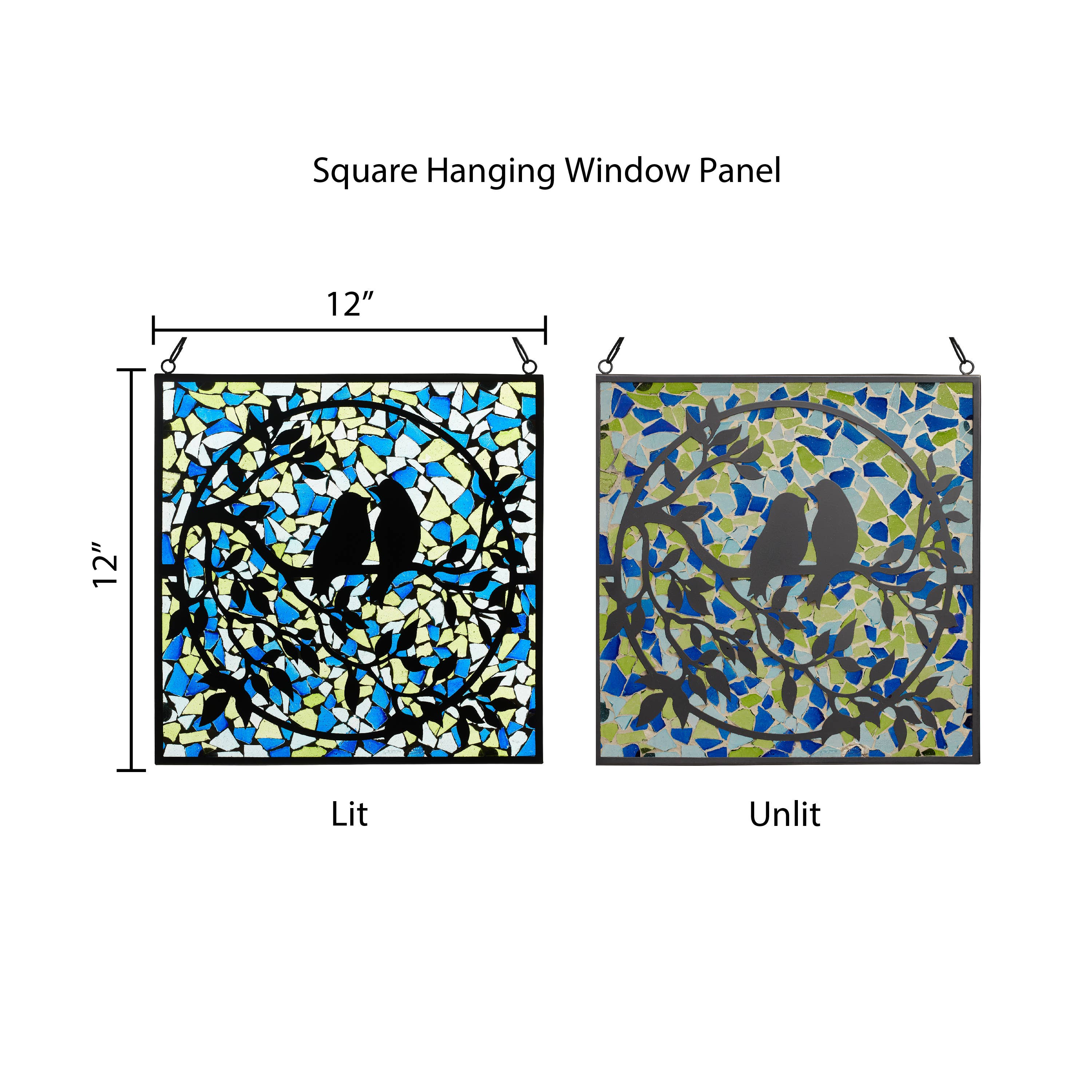 River of Goods - Wholesale Suncatcher - 12"W Love Birds Mosaic Stained Glass Window Panel2