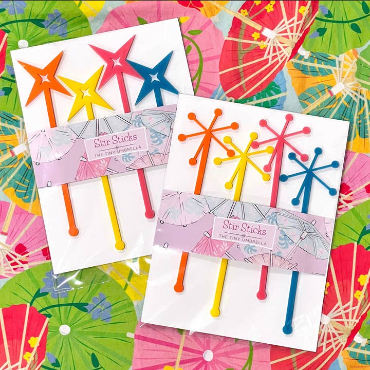 The Tiny Umbrella - Wholesale Drink Stirrer - Mid Century Modern Stir Stick set of 44