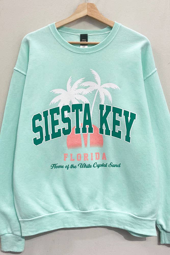 MINTY LIME Siesta Key Tropical Sweatshirt for wholesale on Faire1