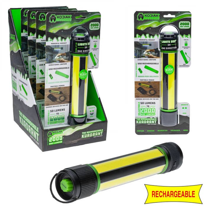 LitezAll - Wholesale Lantern - Kodiak® Rechargeable Kuadrant® 2000 Lumen COB LED Lantern