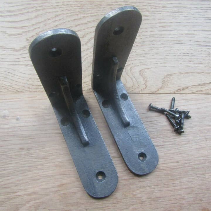 Pair Of 4" Sheffield Shelf Brackets Antique Iron for wholesale by IronmongeryWorld