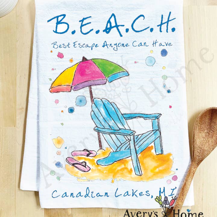 Avery's Home - Wholesale Tea Towel - Beach Vacation Souvenir Customizable Tea Towel24