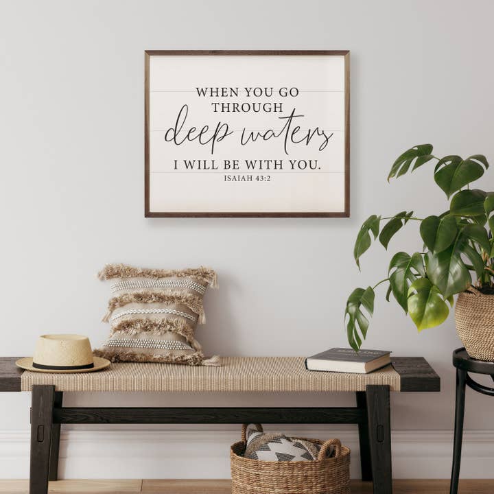 Kendrick Home - Wholesale Art Print - White Deep Waters Isaiah 43 2