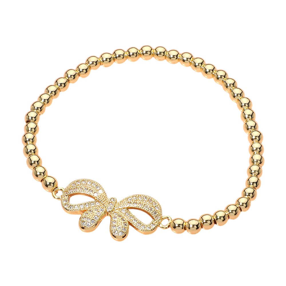 Sensibling Corp. - Vendita all'ingrosso Bracciale con perline - Bracciale elastico con perline a sfera e arco pavimentato in pietra in acciaio inossidabile1