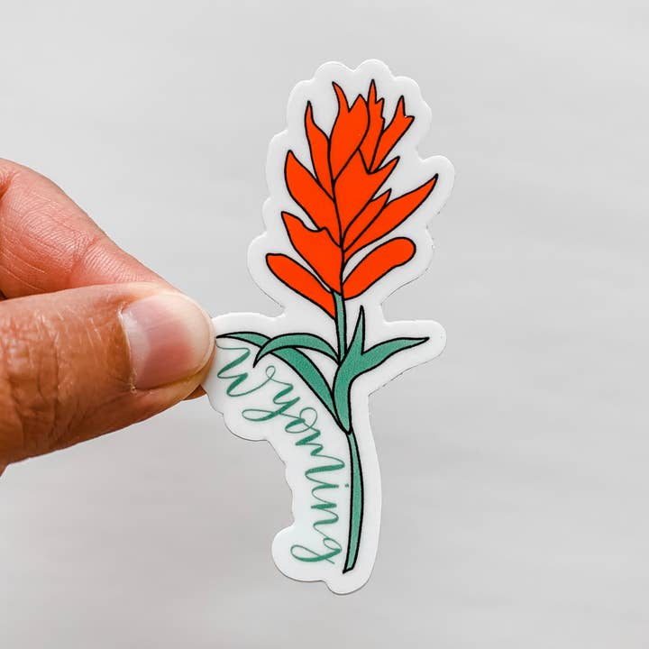 Wildflower Paper Company - Wholesale Sticker - Wyoming Indian Paintbrush Flower Wildflower State Sticker0