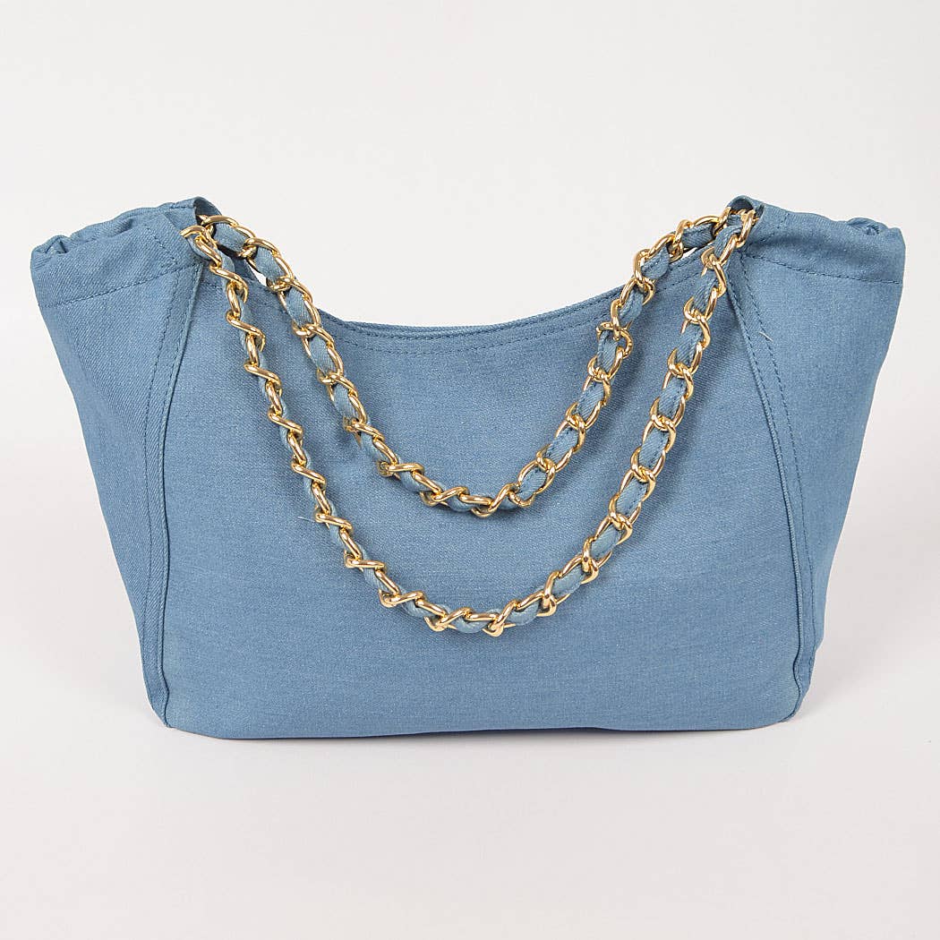 3AM BY H&D ACCESSORIES - Wholesale Tote Bag - Women's - Denim Tote Bag W/chain6
