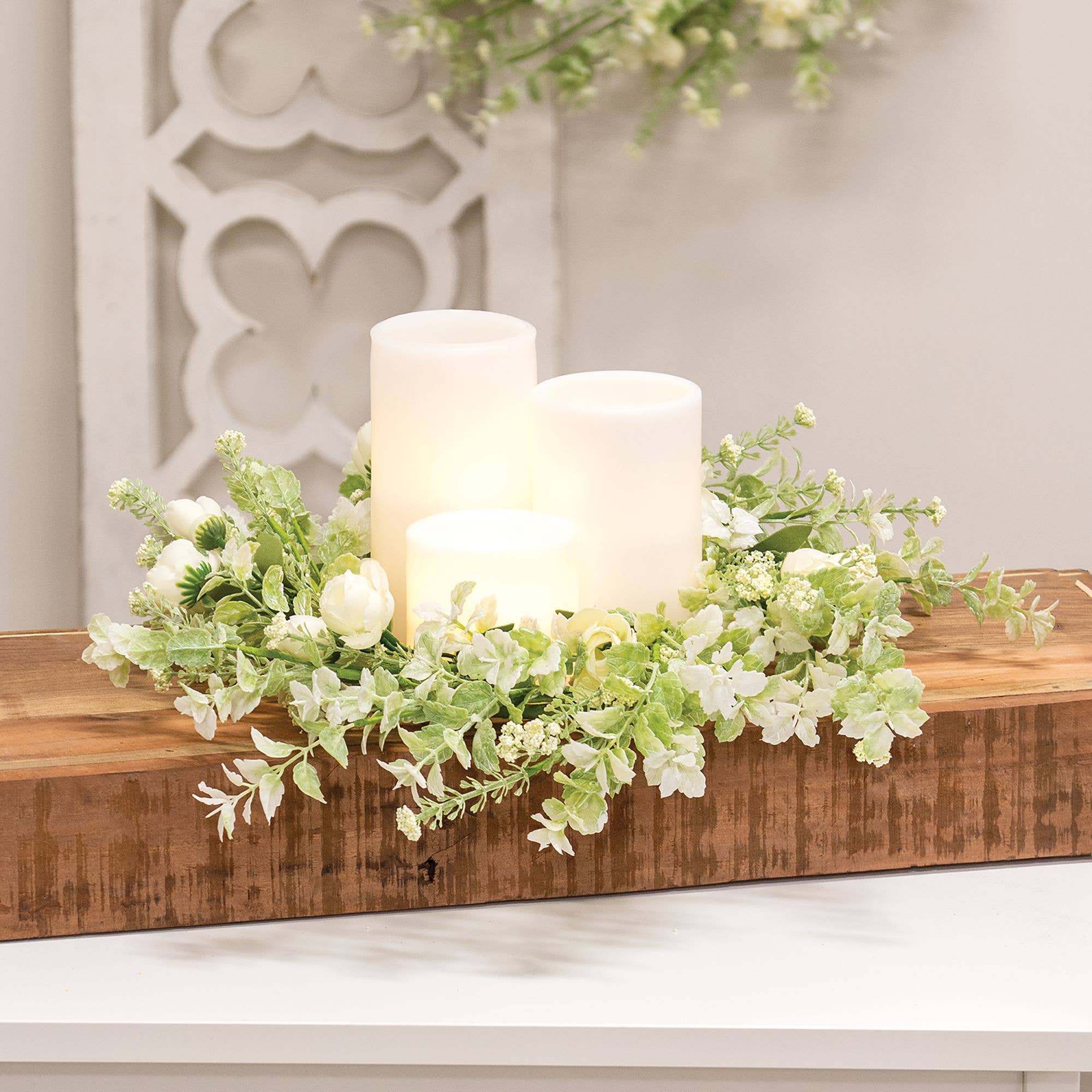 Saybrook Lane - Wholesale Wreath - Bridal Rose Blossom Candle Ring, 6.5"1