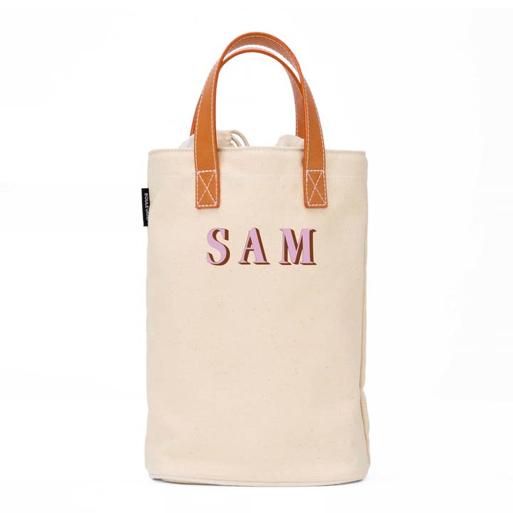 "Tuscany" Natural Double Wine Tote (Personalizable) for wholesale by Boulevard