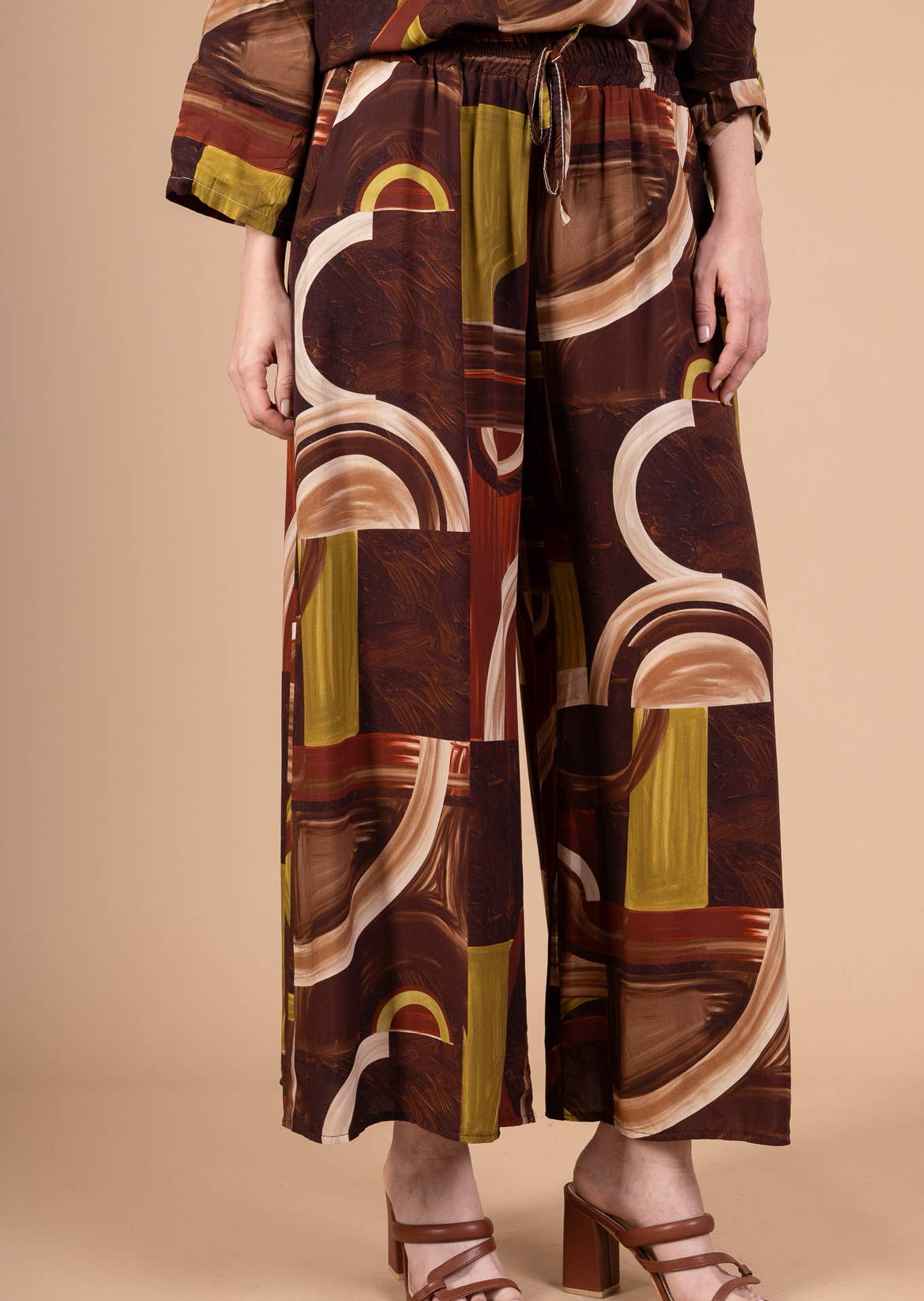 Nota bene – Calças - Mulher por atacado – Calças de viscose estampadas com cintura elástica Art 37186