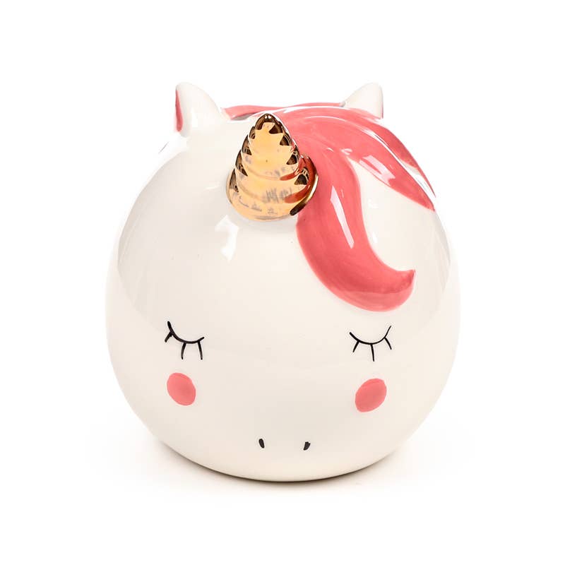 Puckator Ltd – wholesale Money/piggy bank – Enchanted Rainbows Unicorn White Ceramic Money Box4
