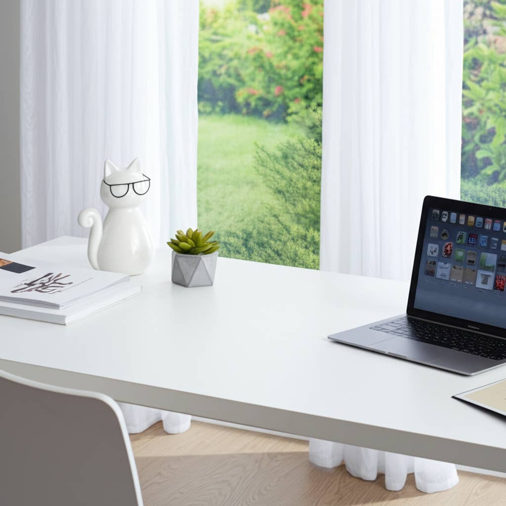 Sagebrook Home - Wholesale Decorative Figurine - Figurine - White Porcelain Cat with Glasses, 7 in.11