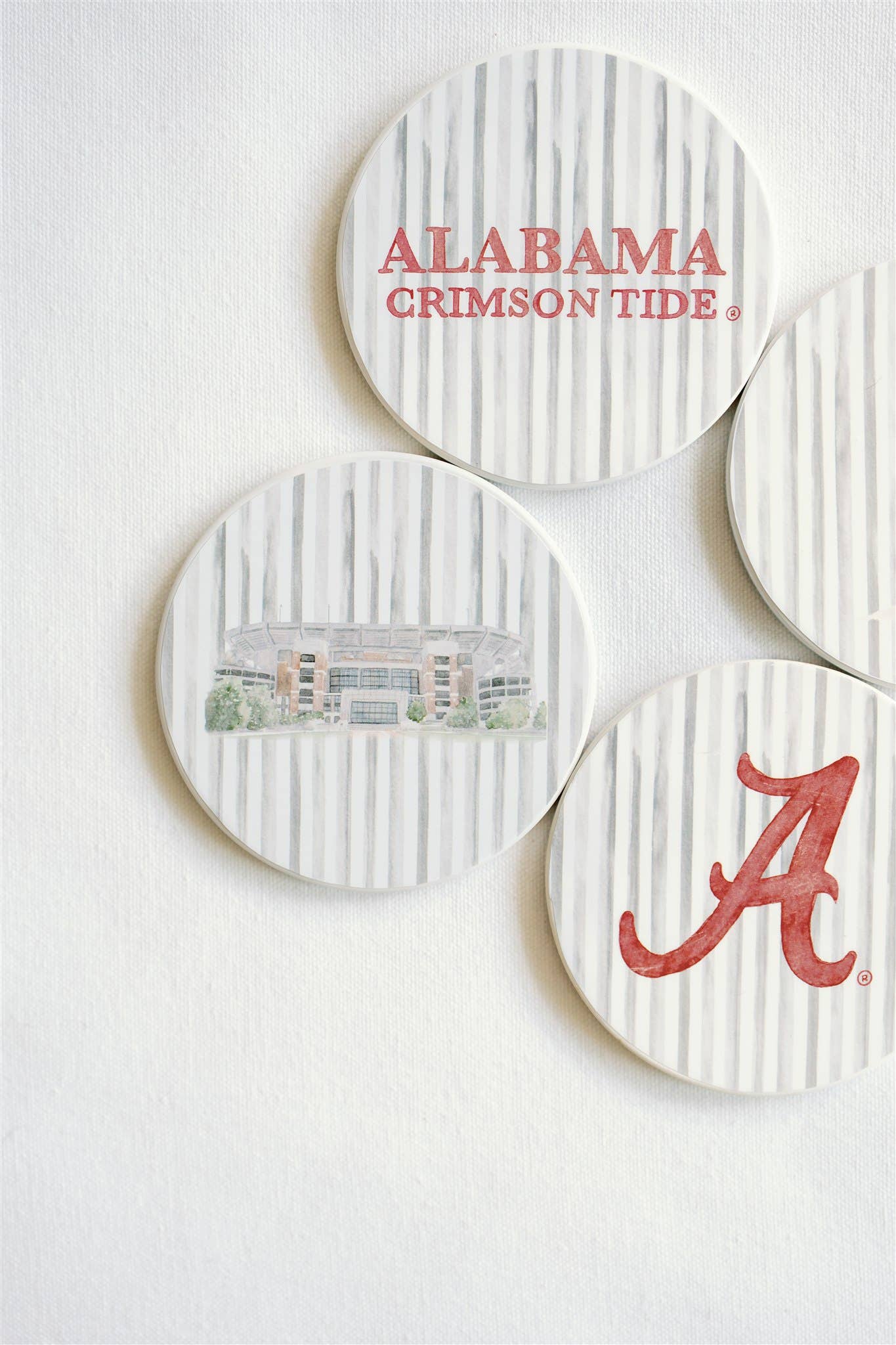 Gracefully Made Art - Wholesale Coasters - Ceramic Alabama Striped Coasters1