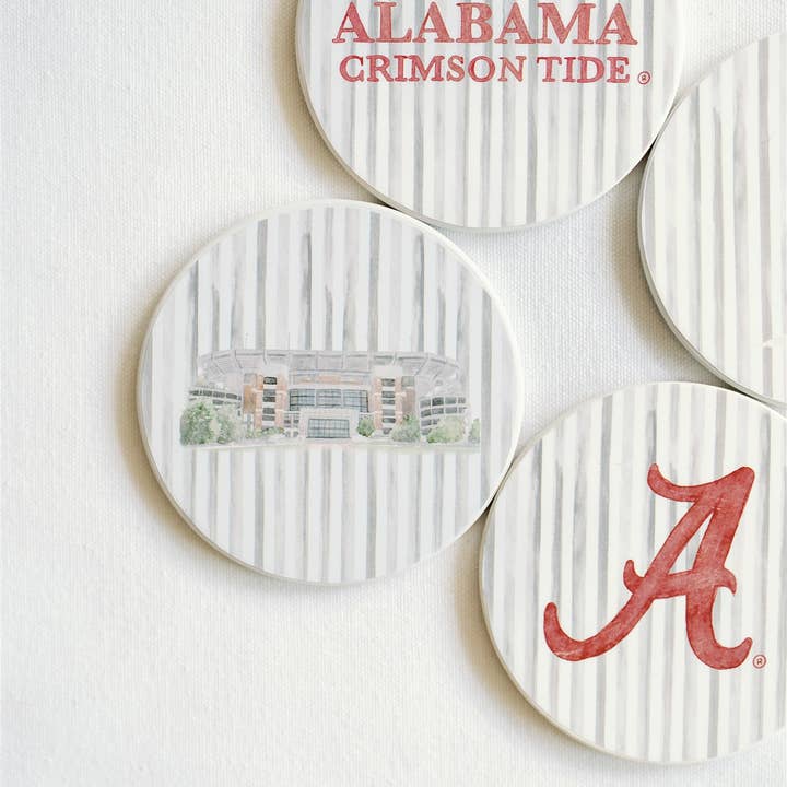 Gracefully Made Art - Wholesale Coasters - Ceramic Alabama Striped Coasters1